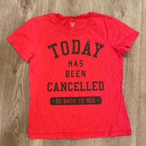 Evy “Today has been cancelled” Short Sleeved Tee, Girls Size 10/12